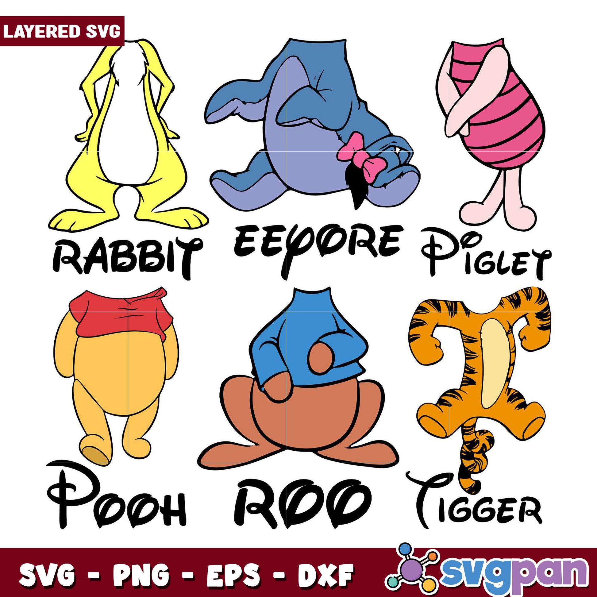 Layered Winnie the Pooh SVG Bundle