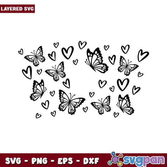 Layered butterfly SVG design for your crafts, add a touch of love