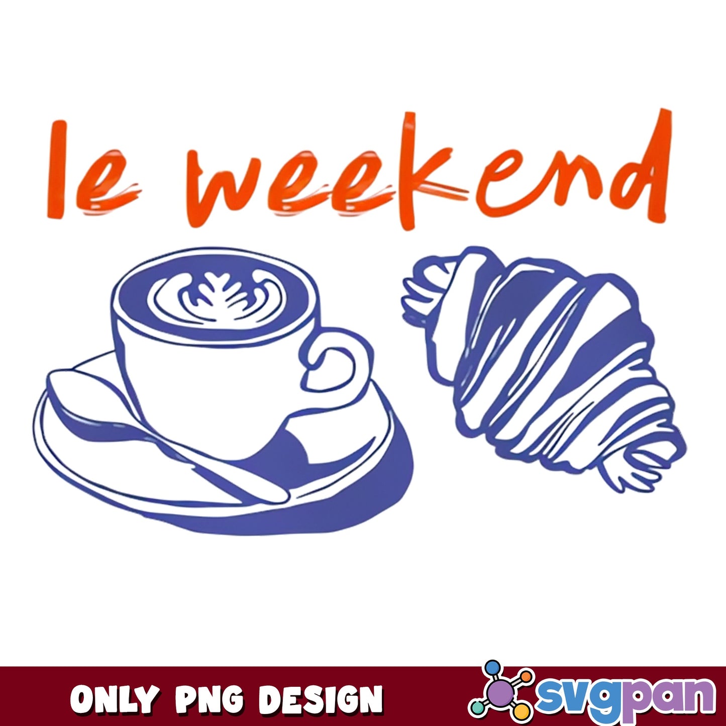 Le Weekend PNG Design, Coffee And Croissant PNG, French Cafe PNG