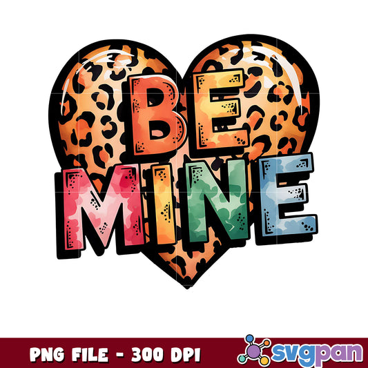 Leopard Heart Be Mine PNG Design, High-Quality 300 DPI