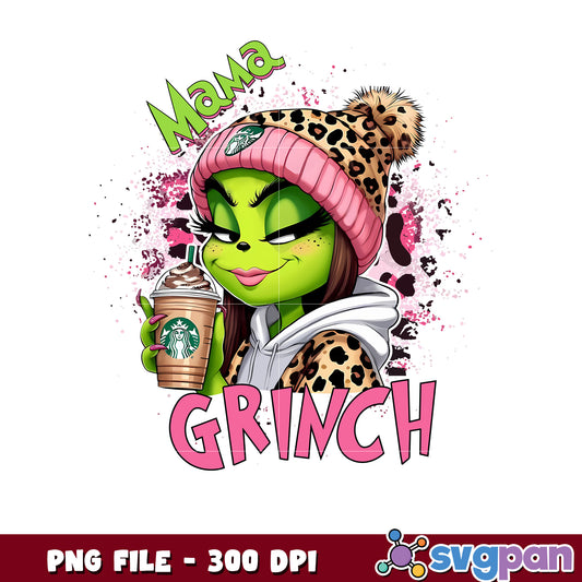 Leopard Pink Mama Grinch png, grinch memes png, grinch song​ png