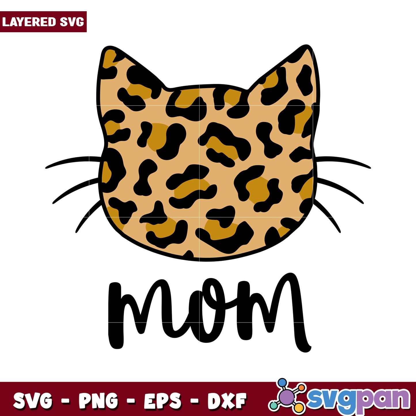 Leopard Print Cat Design for Mom, Perfect for DIY Projects