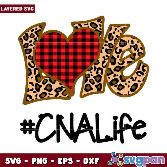 Leopard Print Love Design for Nurses, Perfect for Crafting Projects