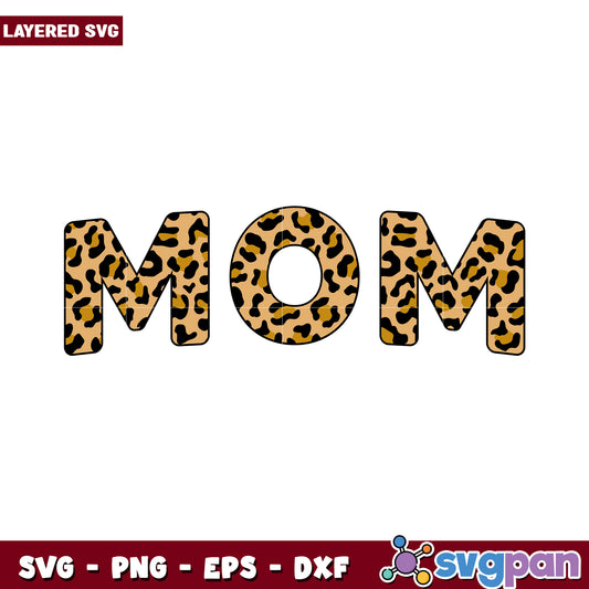 Leopard Print Mom SVG Design, Perfect for Craft Projects Online