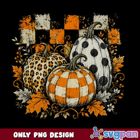 Leopard Polka Dot Pumpkins Fall PNG, Halloween Pumpkin PNG, Autumn PNG