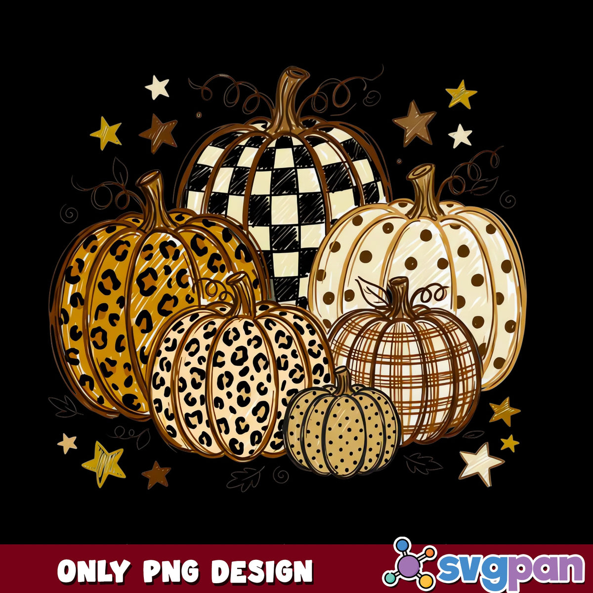 Leopard Print Pumpkin Bundle, Fall Halloween PNG, Autumn PNG
