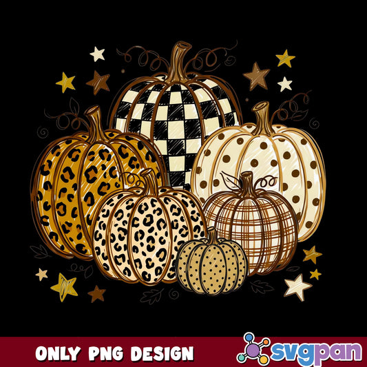 Leopard Print Pumpkin Bundle, Fall Halloween PNG, Autumn PNG