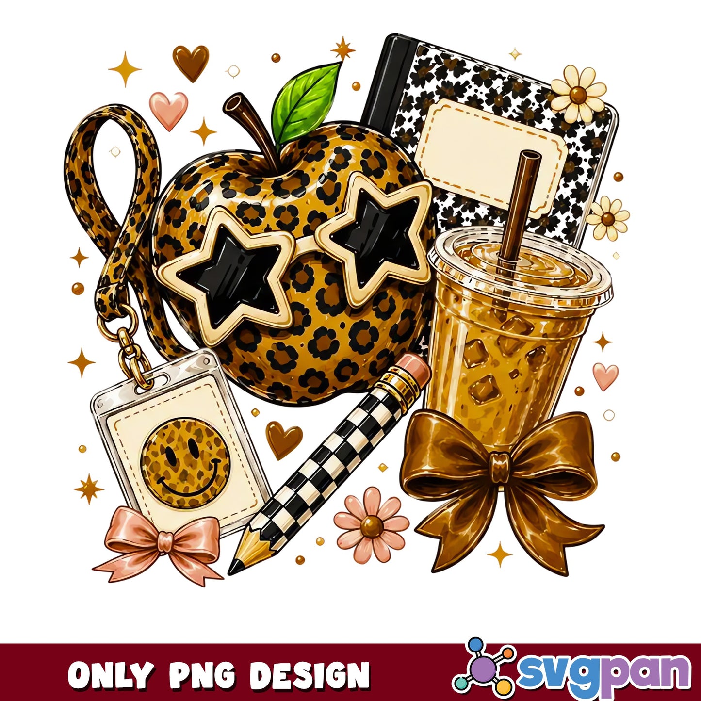 Leopard Print Teacher Life PNG, Back To School PNG, Teacher PNG