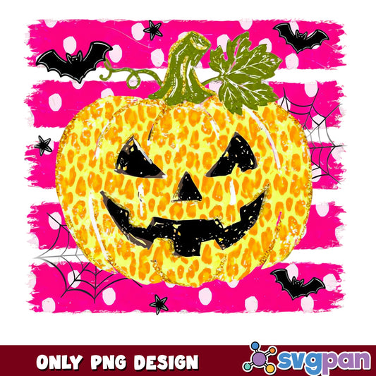 Leopard Pumpkin Halloween PNG, Jack O Lantern PNG, Spooky PNG
