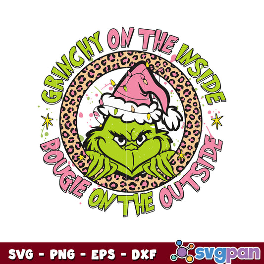 Leopard grinchy On the inside svg