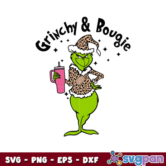 Leopard grinchy and bougie svg