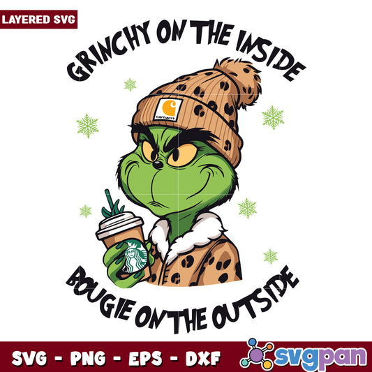 Lepard jacket grinch svg, funny svg, grinch image svg