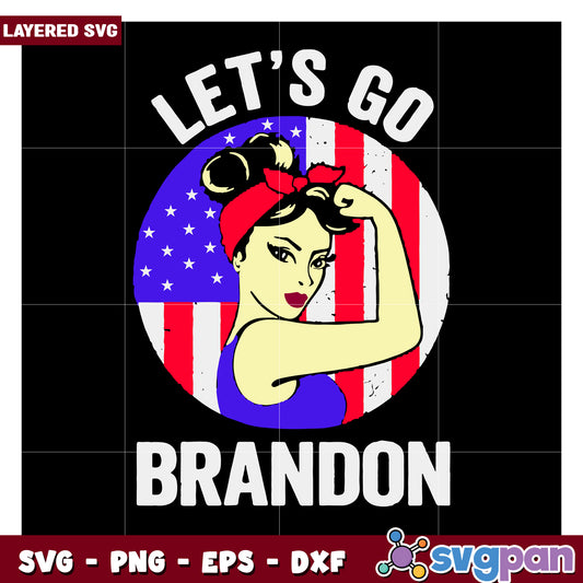 Let's Go Brandon SVG Design, Patriotic Art for Creative Projects