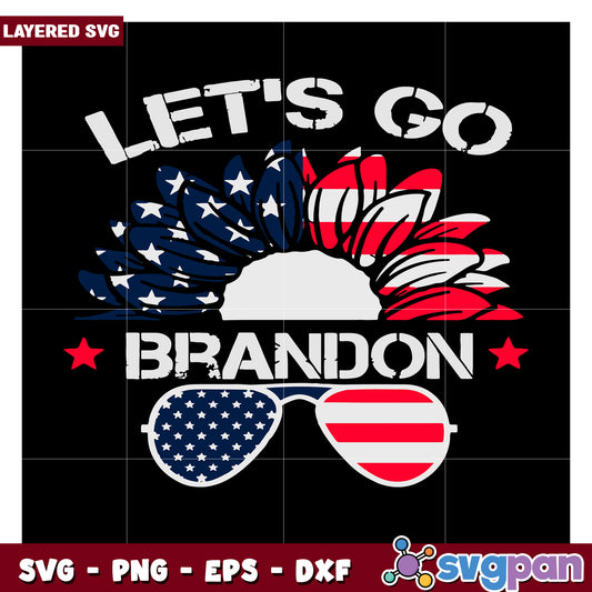 Let's Go Brandon SVG with Patriotic Design, Perfect for Crafts and Decor