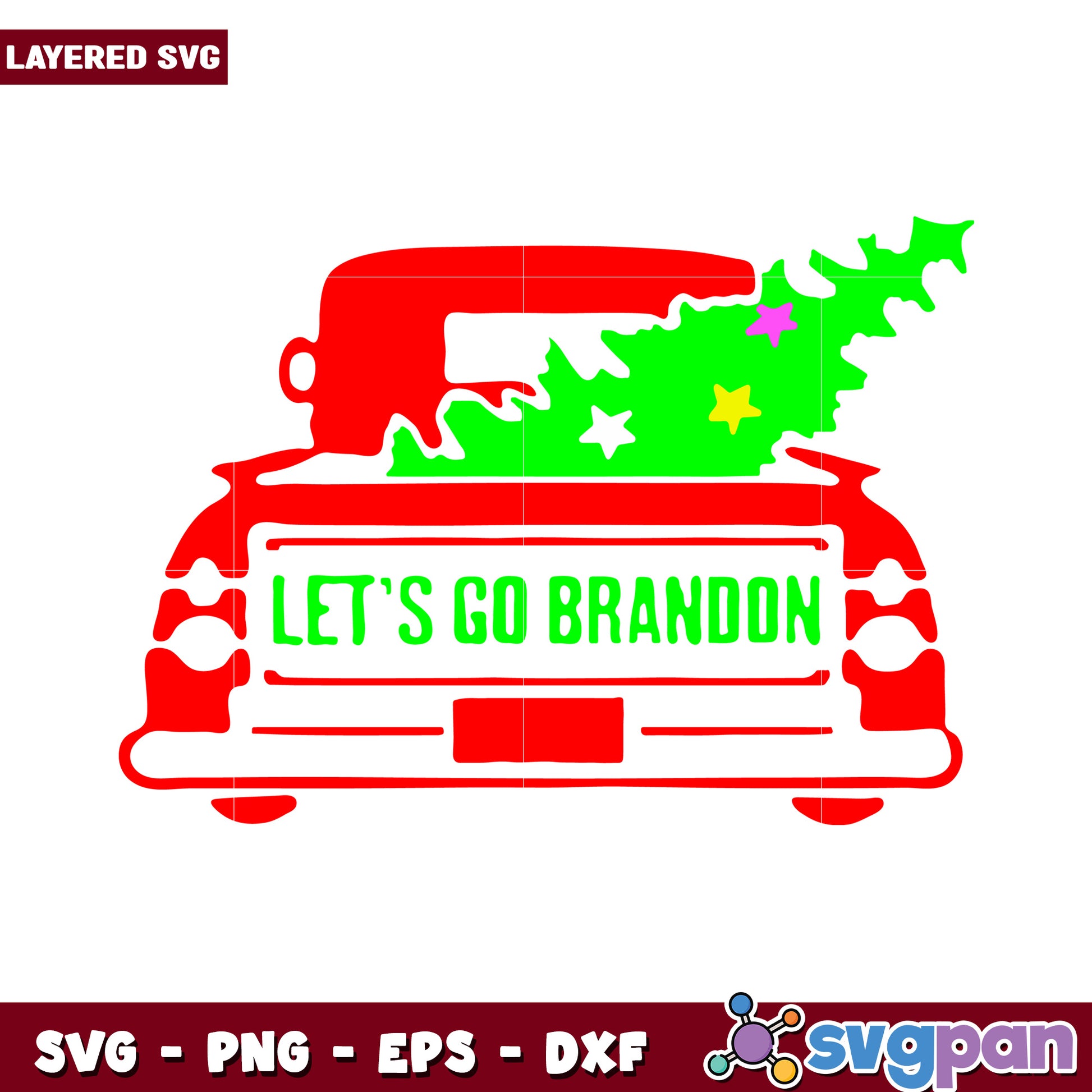 Let's Go Brandon Truck SVG Design, Perfect for Holiday Crafts