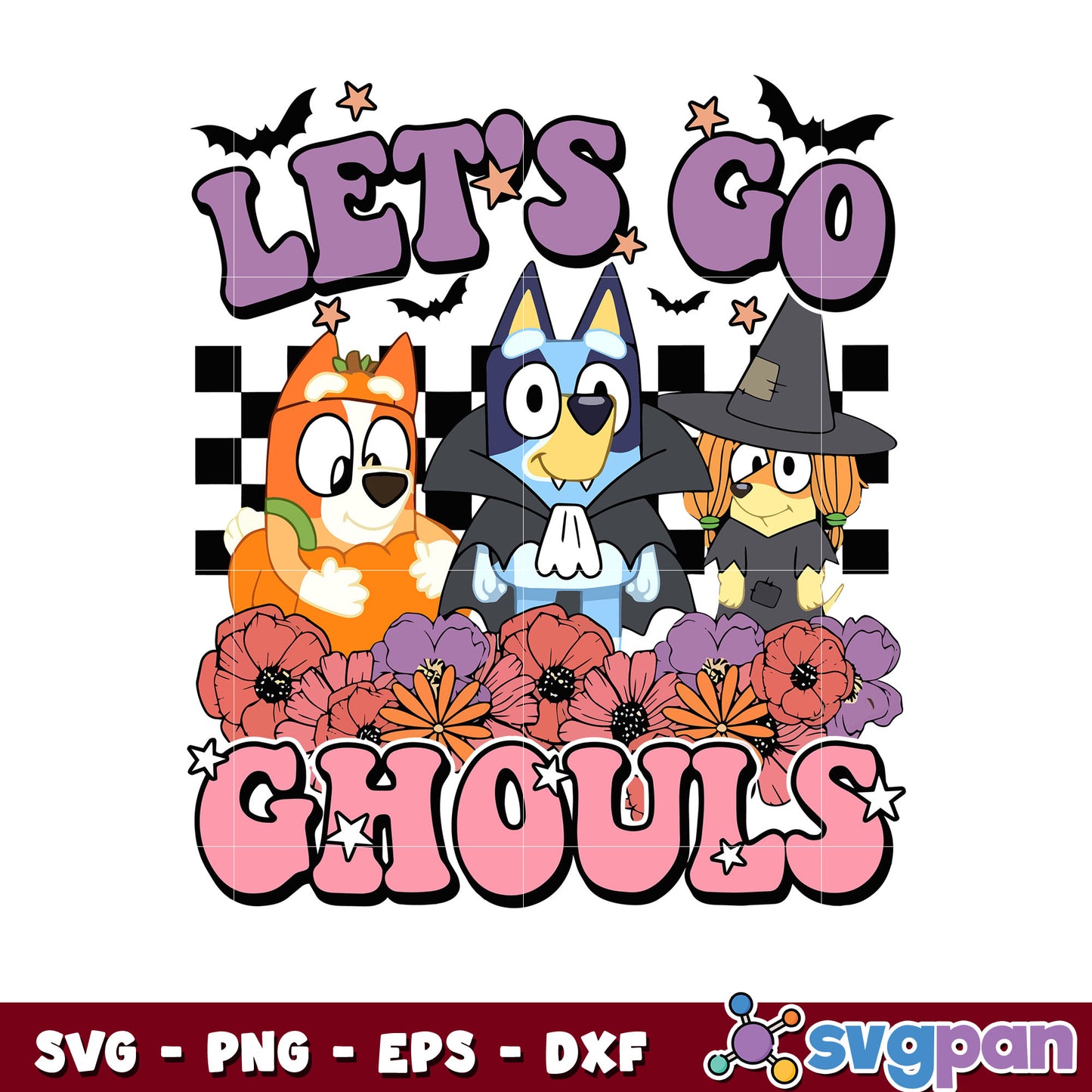 Let's co ghouls bluey halloween svg, bluey friends svg, bluey svg