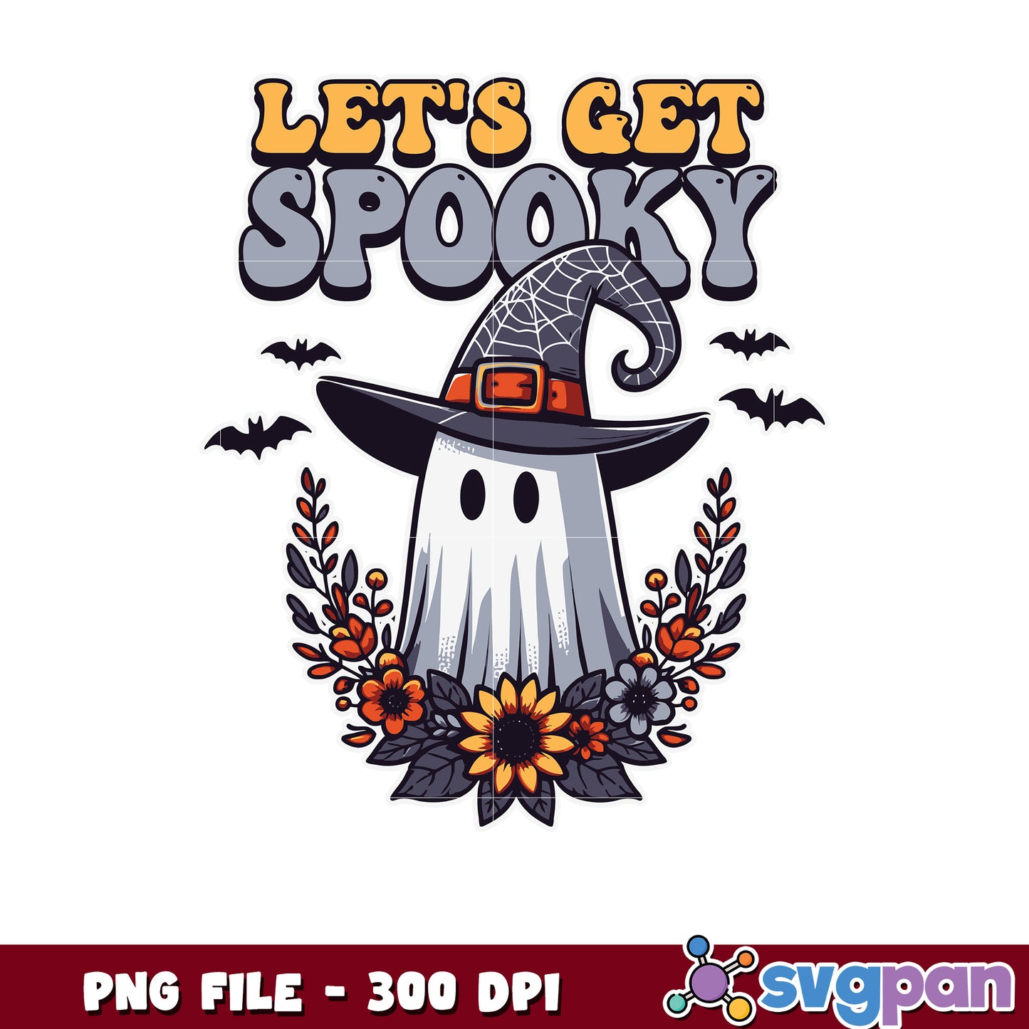 Let's get spooky png, trick or treat png, spooky halloween png