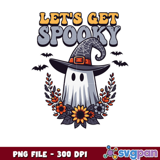 Let's get spooky png, trick or treat png, spooky halloween png