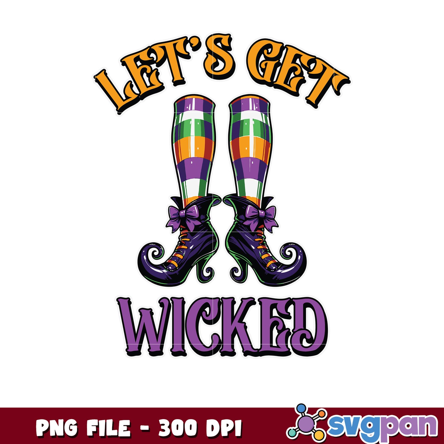 Let's get wicked png, spirit halloween​ png, spooky autumn png