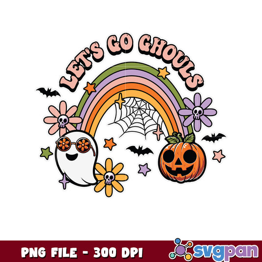 Let's go ghouls png, trick or treat png, spooky halloween png