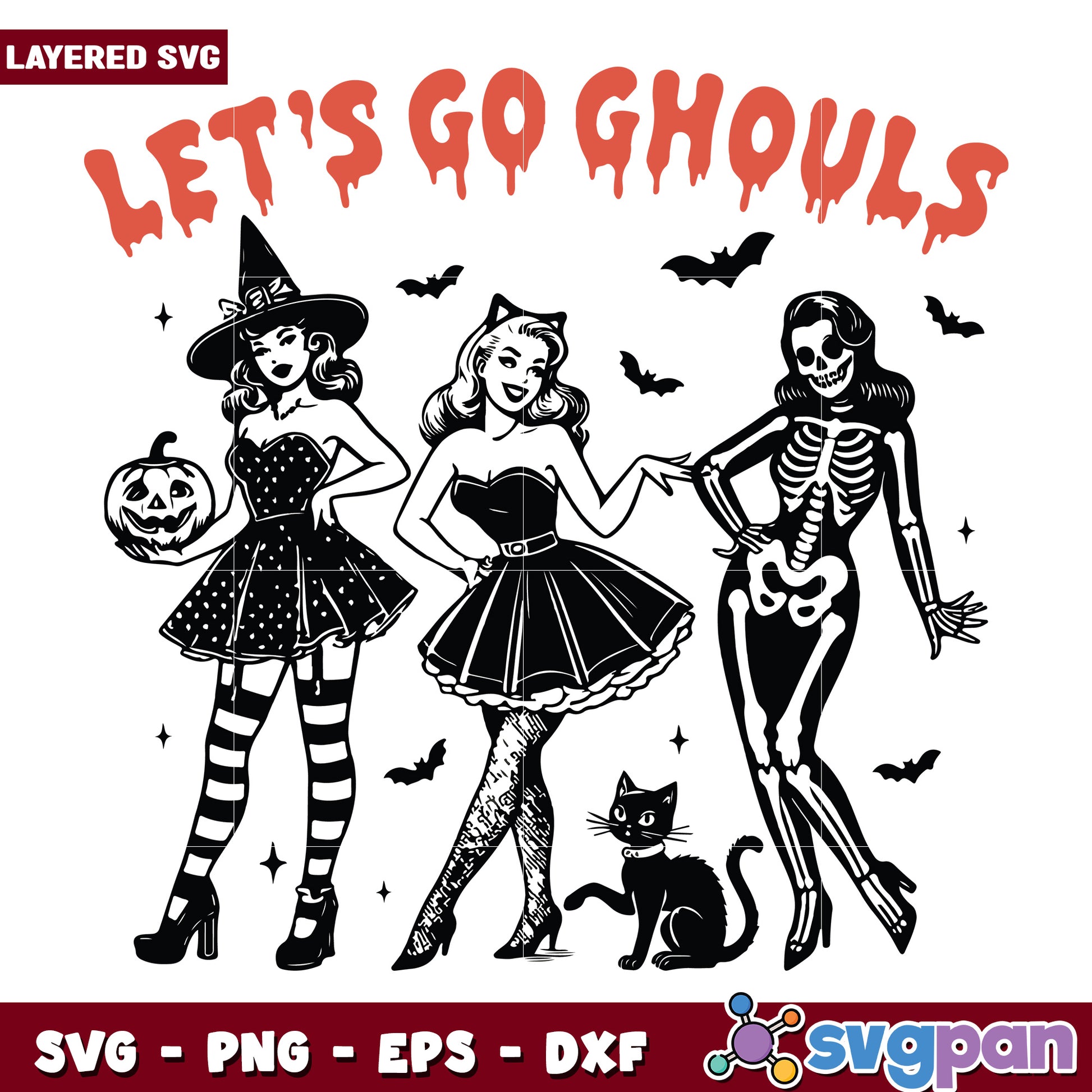 Let's go ghouls svg, trick or treat svg, halloween candy svg