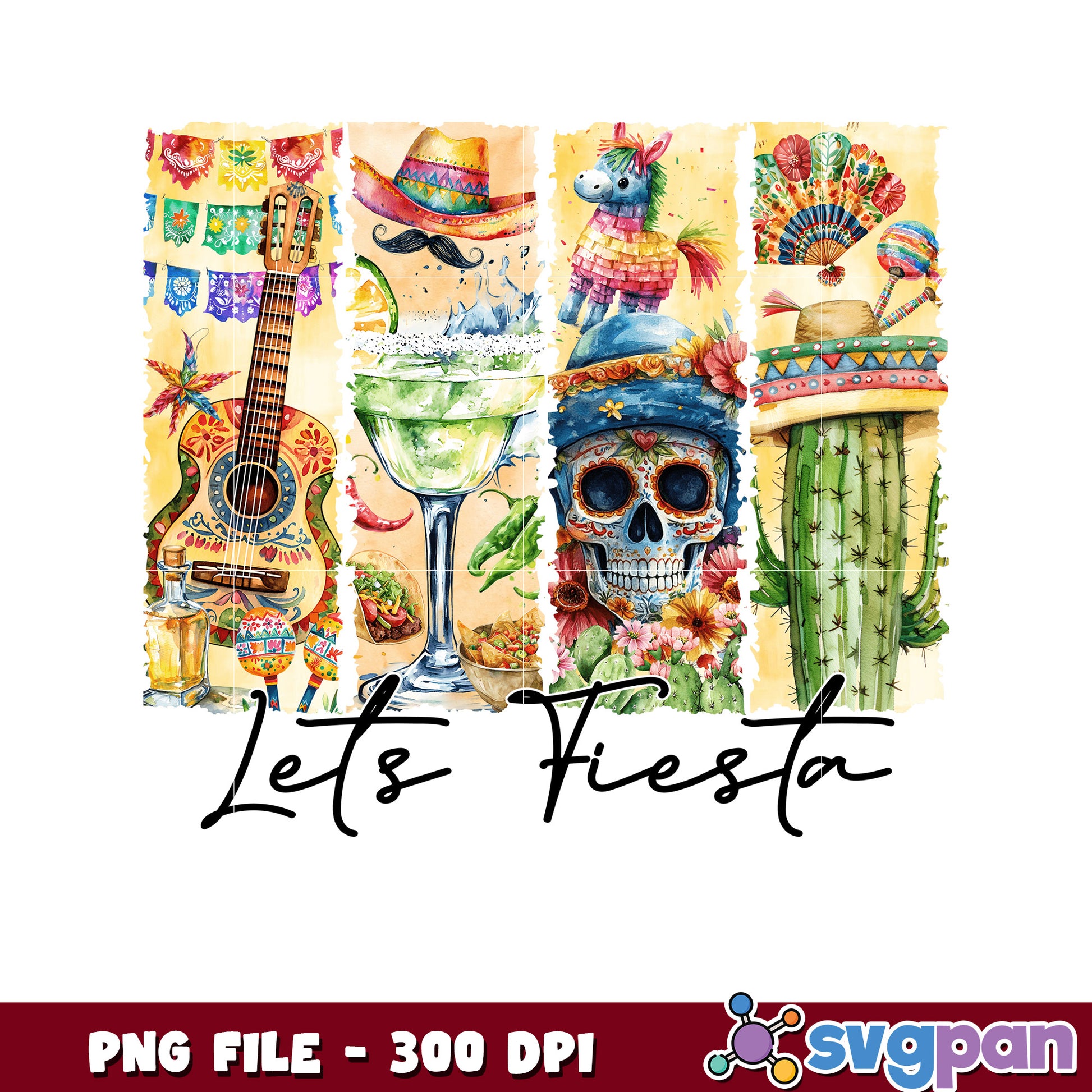 Lets Fiesta PNG Sublimation Design 300 DPI