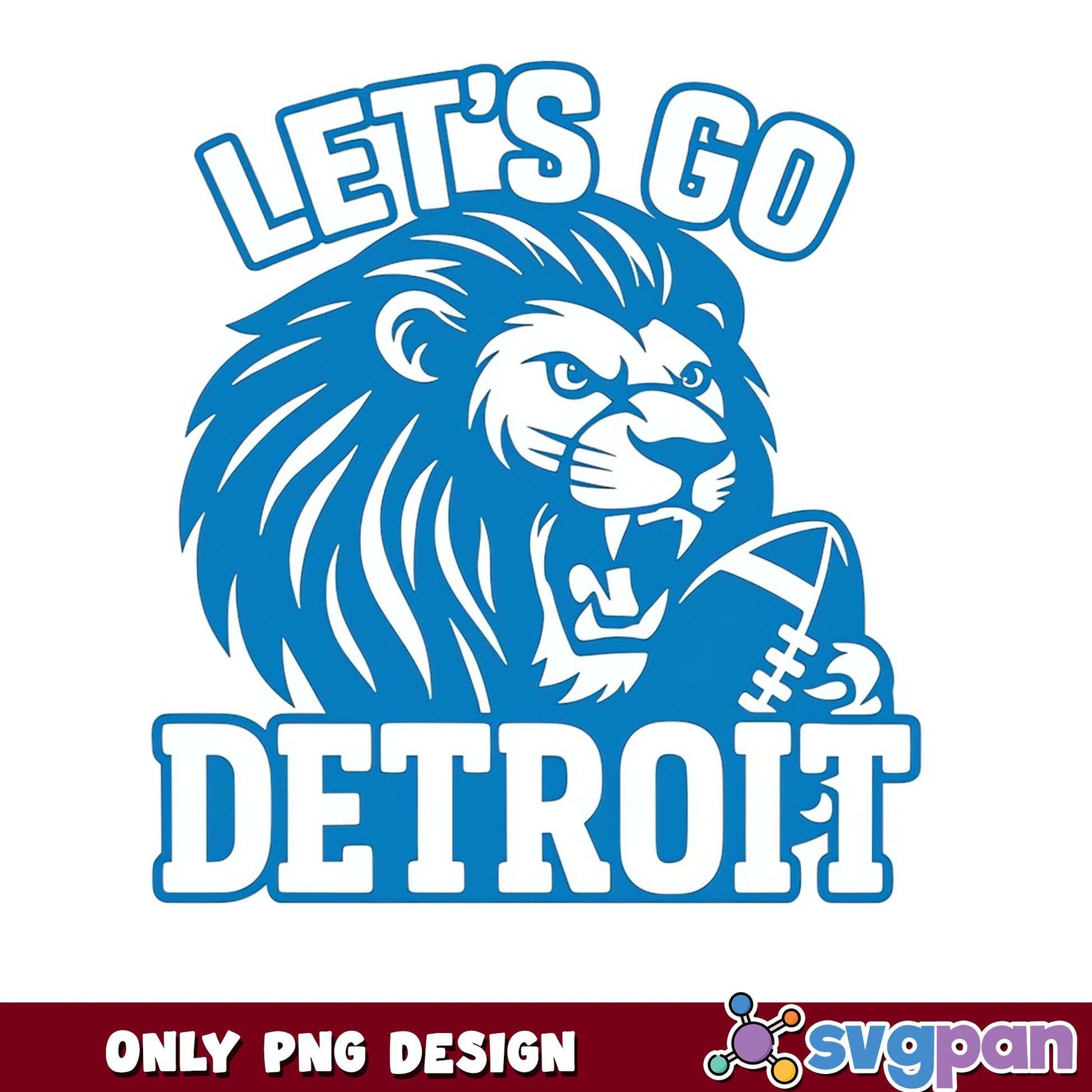 Lets Go Detroit Lions PNG, Detroit Lions Football PNG, NFL Lions PNG