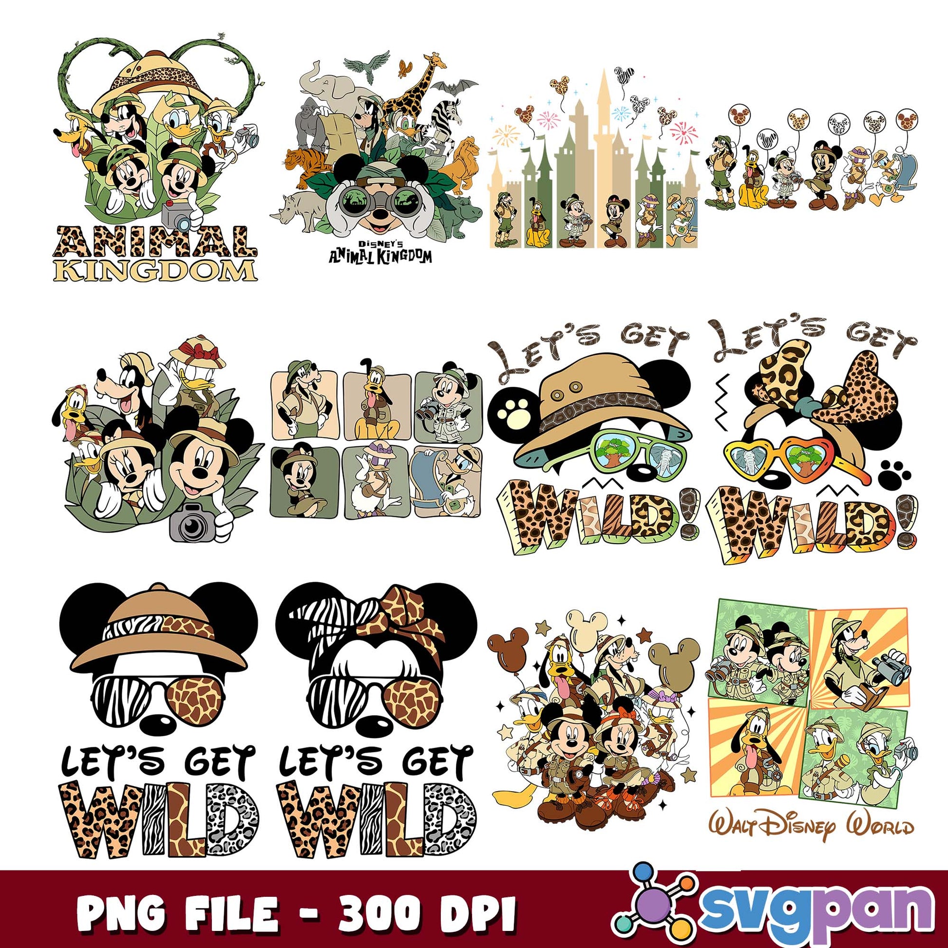 Lets get wild disney land png bundle