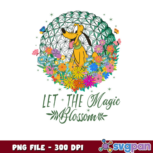 Let the magic blossom png, disney flower png, magical garden png