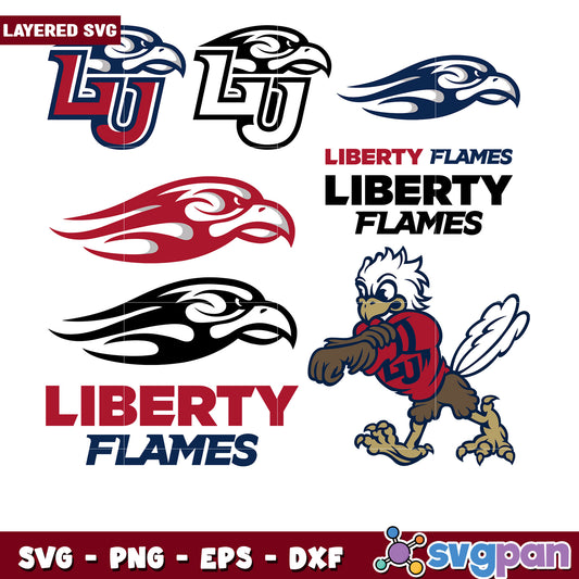 Liberty Flames SVG Bundle Layered Designs Download