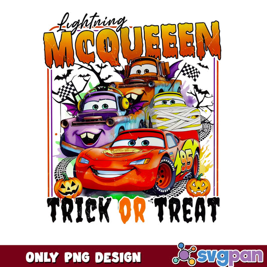 Lightning McQueen Cars Halloween Trick Or Treat PNG, Mater Spooky, PNG