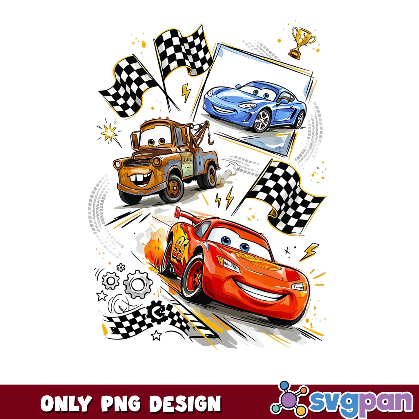 Lightning McQueen Cars PNG, Mater Sally Disney, Racing PNG
