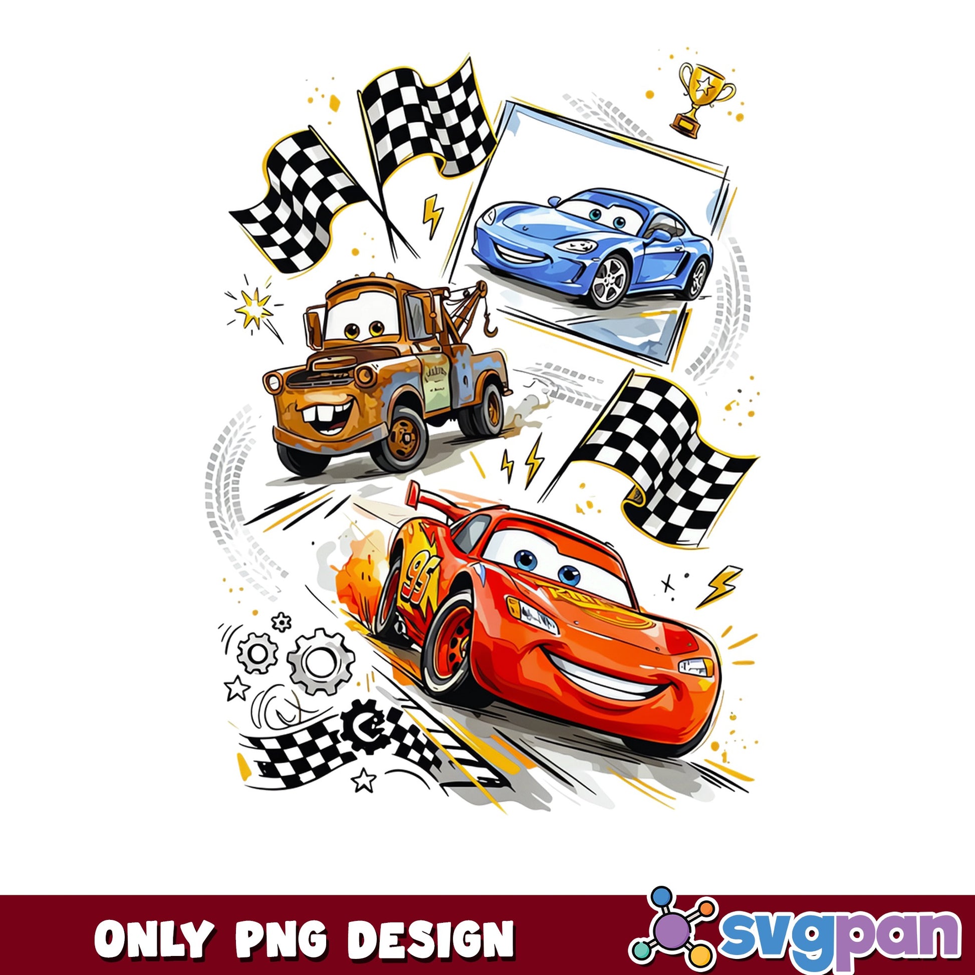 Lightning McQueen Cars PNG, Mater Sally Disney, Racing PNG