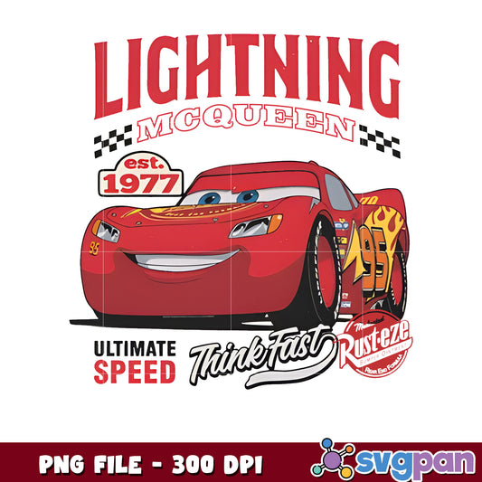 Lightning mc queen est 1977 png, disneyland png, disney movies png