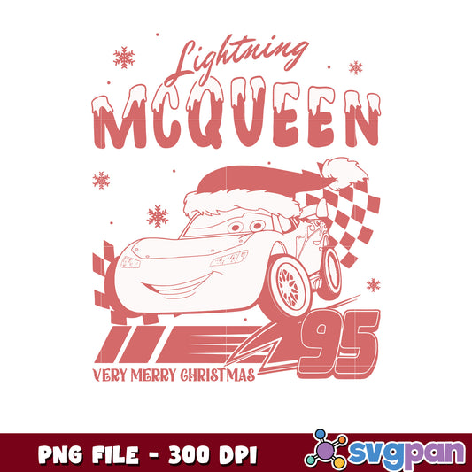 Lightning mcqueen png, christmas costume png, christmas season​ png