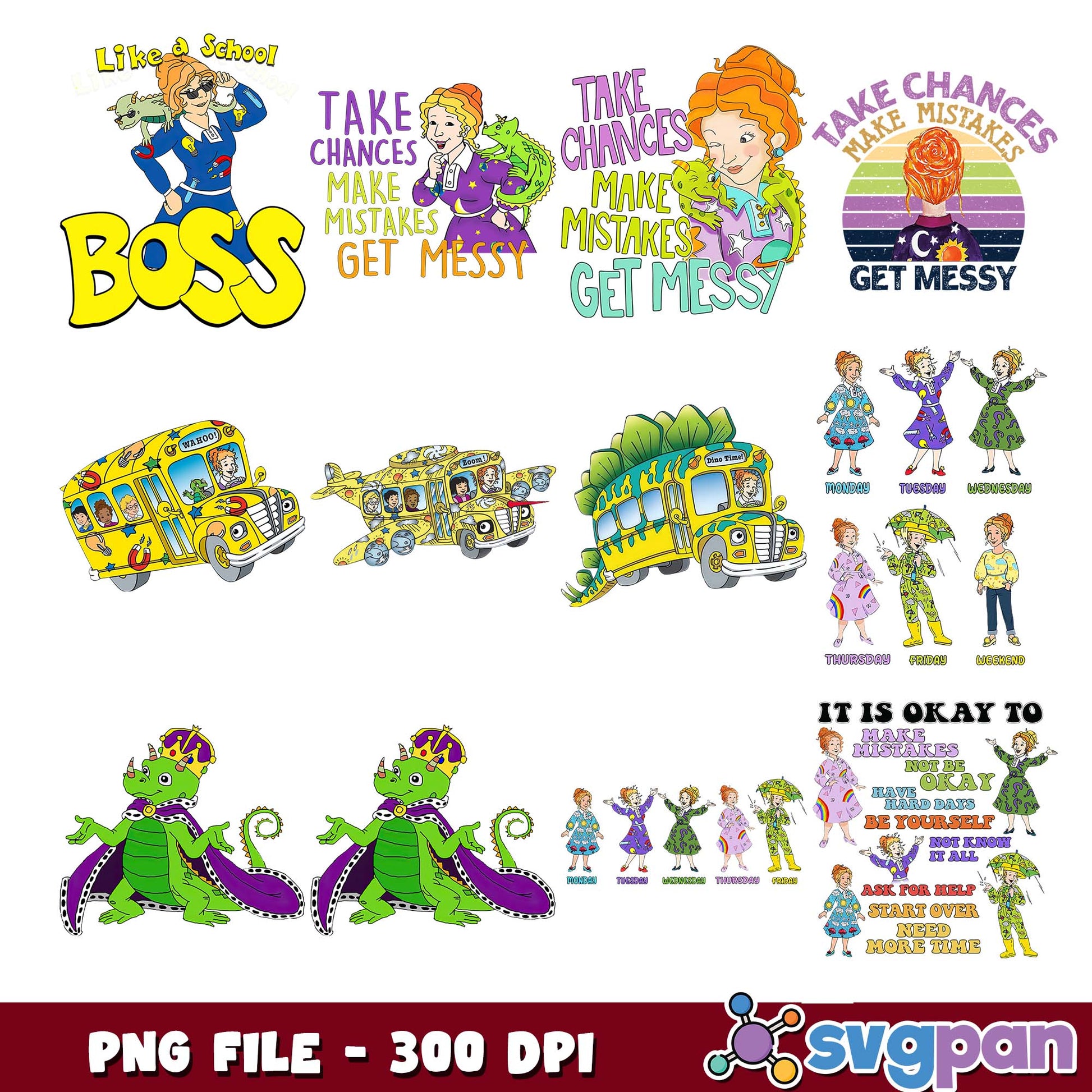 Like a school boss png bundle