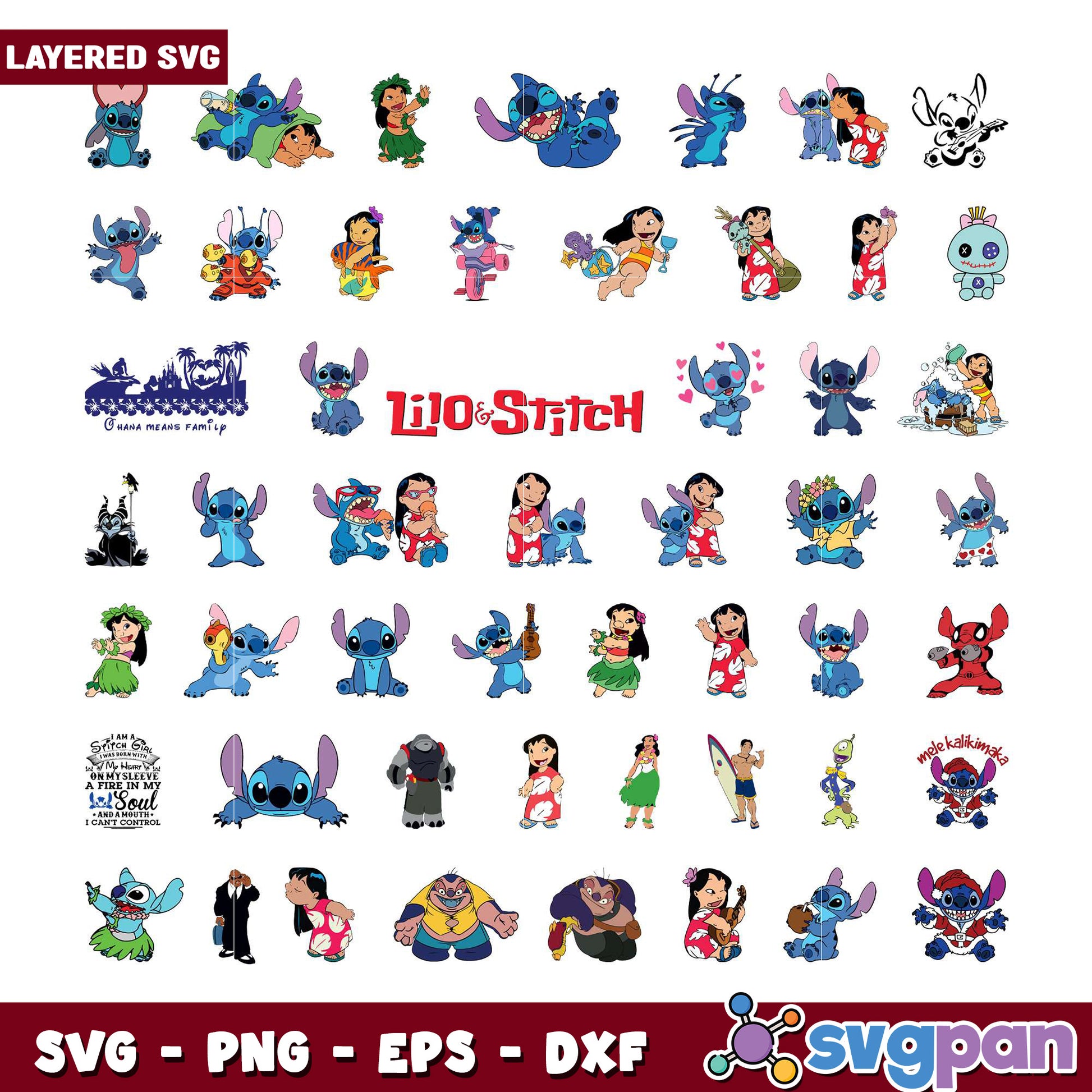 Lilo Stitch SVG Bundle Layered Designs