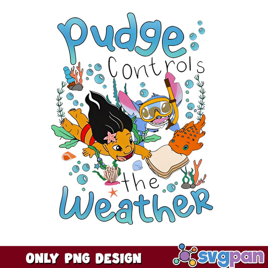 Lilo And Stitch Pudge Controls The Weather, Disney PNG, Stitch PNG