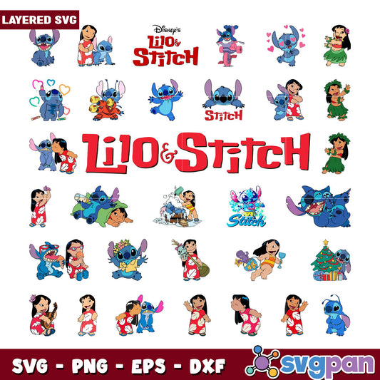 Lilo & Stitch SVG Bundle Layered Designs