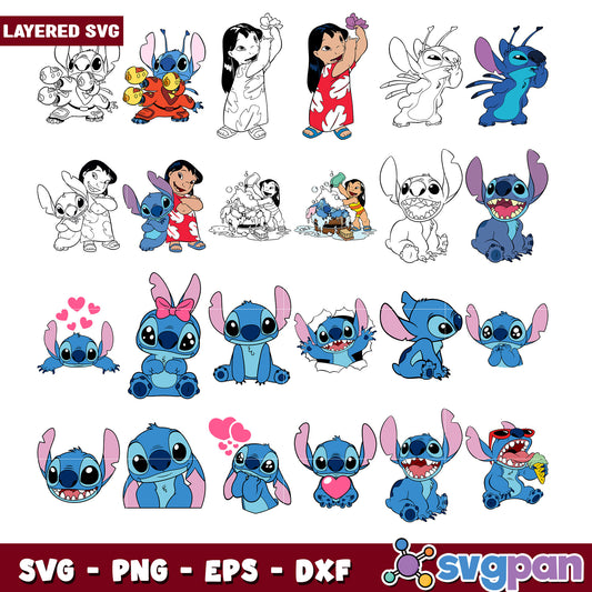 Lilo and Stitch SVG Bundle for Crafting Projects