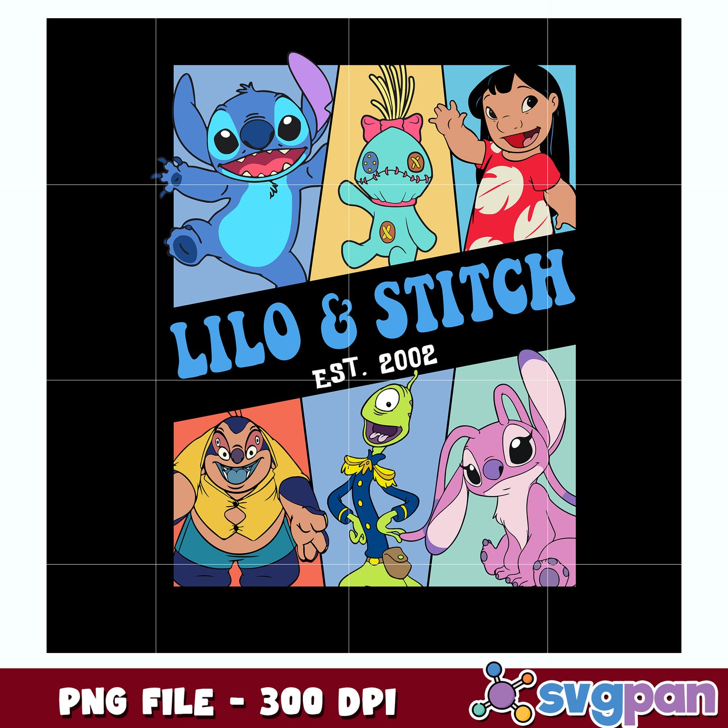 Lilo and stitch design png, disney png, lilo and stitch characters png