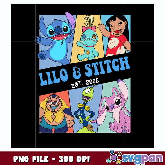 Lilo and stitch design png, disney png, lilo and stitch characters png