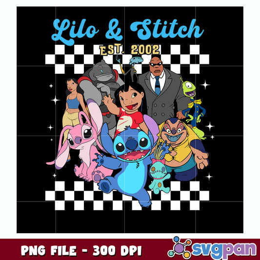 Lilo and stitch est 2002 png, disney png, stitch png