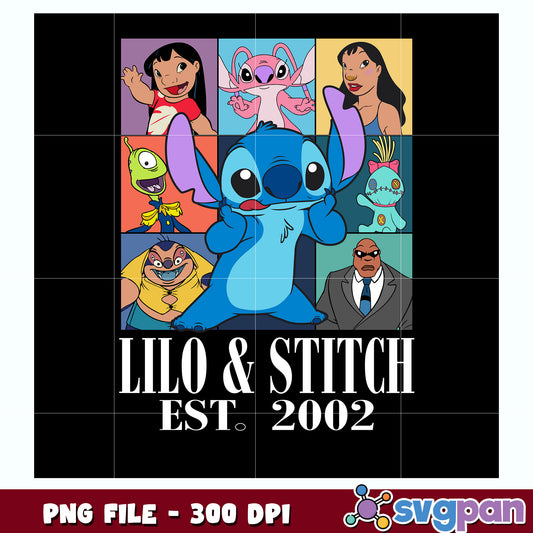 Lilo and stitch est 2002 png,  disney png, stitch png