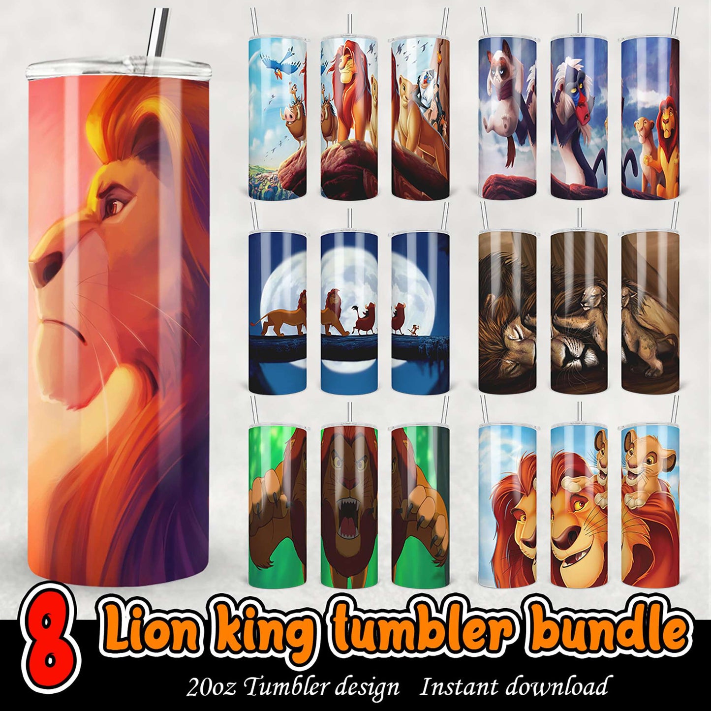 Lion King Tumbler Bundle PNG Designs