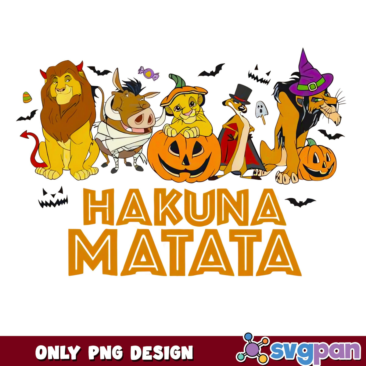 Lion King Halloween PNG, Hakuna Matata Simba Scar Pumpkin, Disney PNG