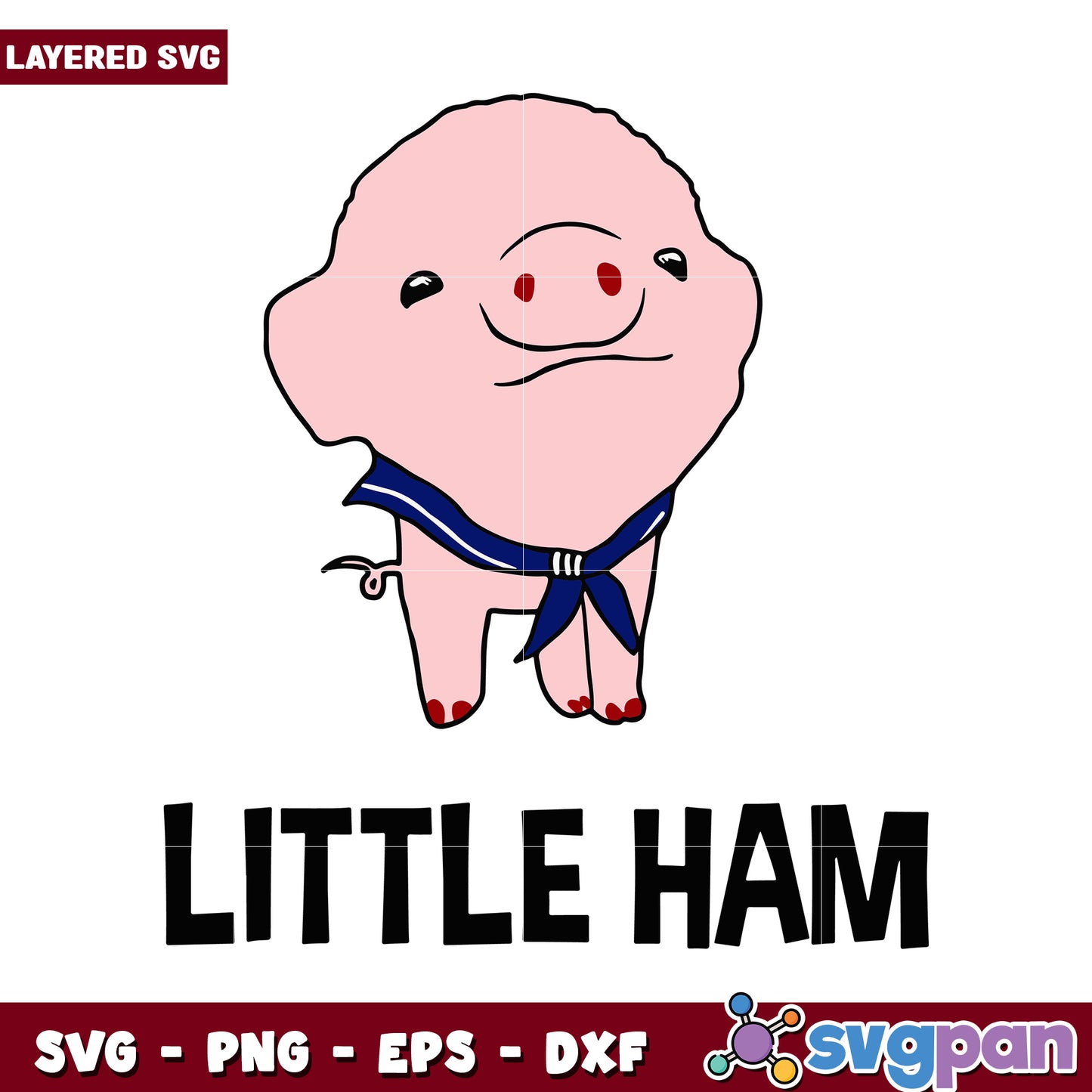 Little Ham Pig SVG Design for Crafts, Perfect for Kids Artwork