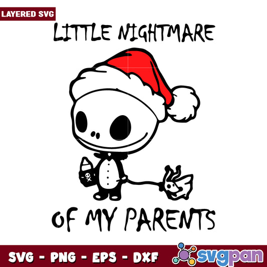 Little Nightmare of My Parents SVG Design, Perfect for Holiday Crafts