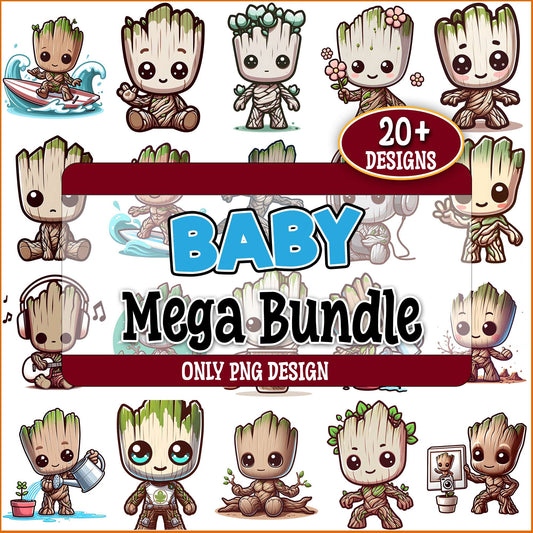 Little baby groot png bundle