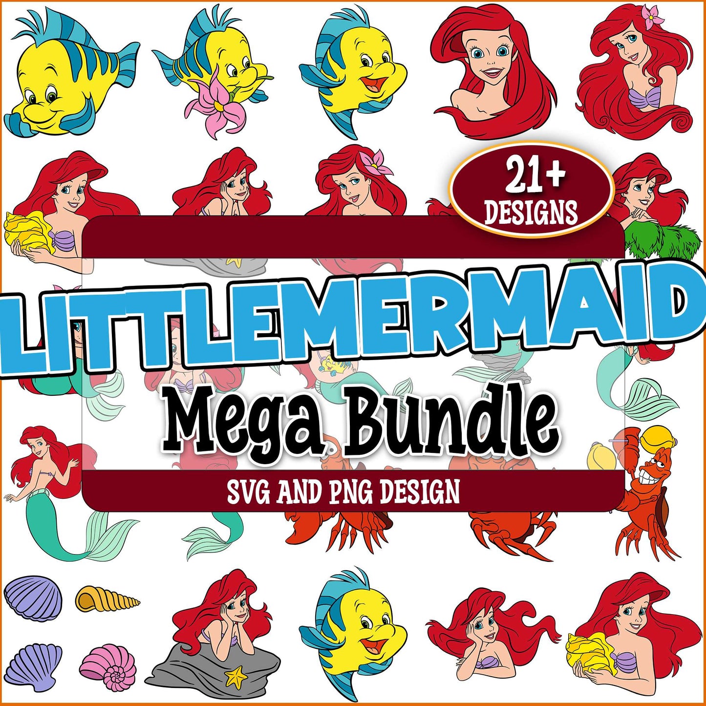 Little mermaid stuff svg bundle